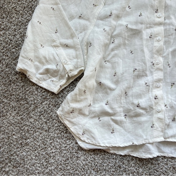 Deiji Studios the raglan set tiny flowers linen M/L - Picture 4 of 12